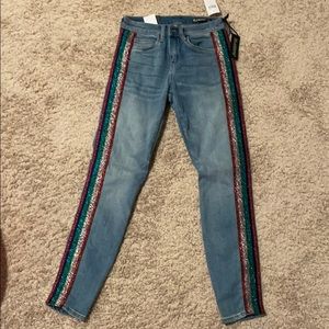 Blank NYC rainbow trim jeans